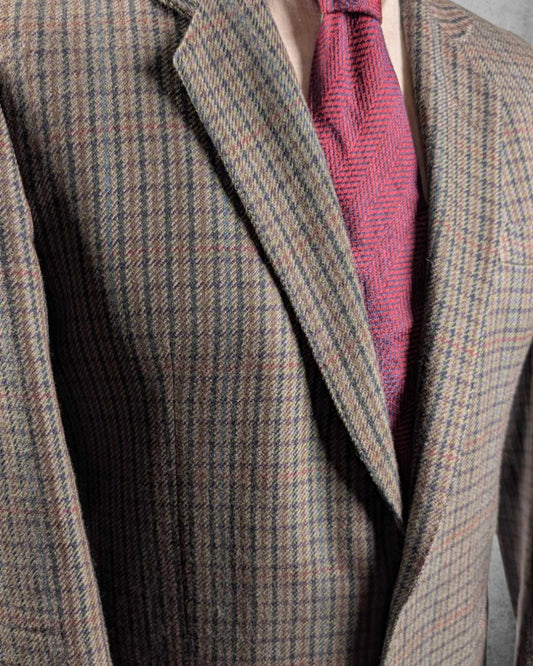 kariertes, braunes Sakko von James Dillon, Detailaufnahme