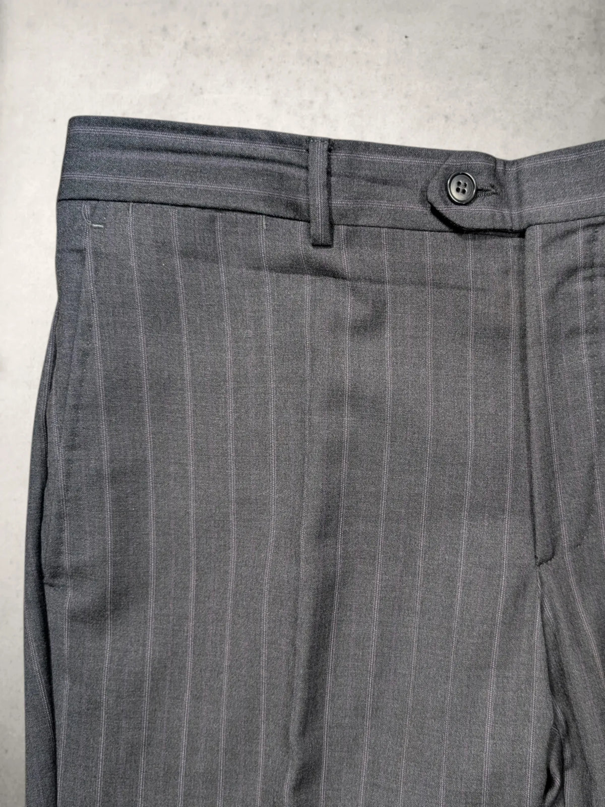 Vintage-Hose von Luigi Bianchi aus Ermenegildo Zegna-Wolle, anthrazit mit Nadelstreifen, Größe 50.