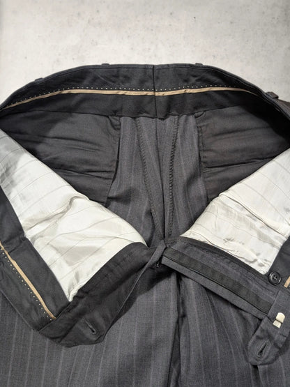 Vintage-Luigi-Bianchi-Hose aus Ermenegildo-Zegna-Wolle, anthrazit mit Nadelstreifen, Größe 50. Innenansicht