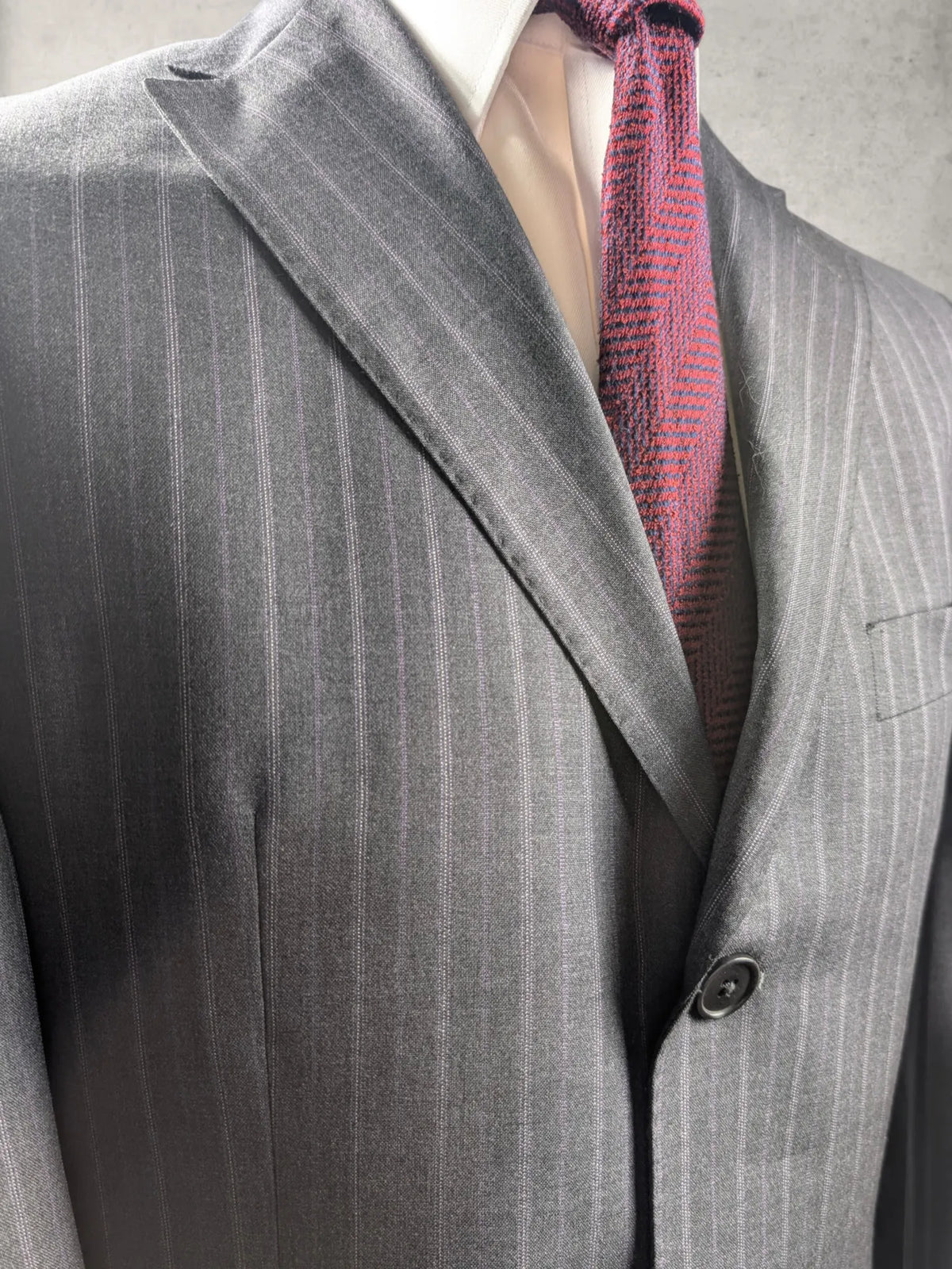 Vintage Luigi Bianchi Anzug aus Ermenegildo-Zegna-Wolle, anthrazit mit Nadelstreifen, Größe 50.