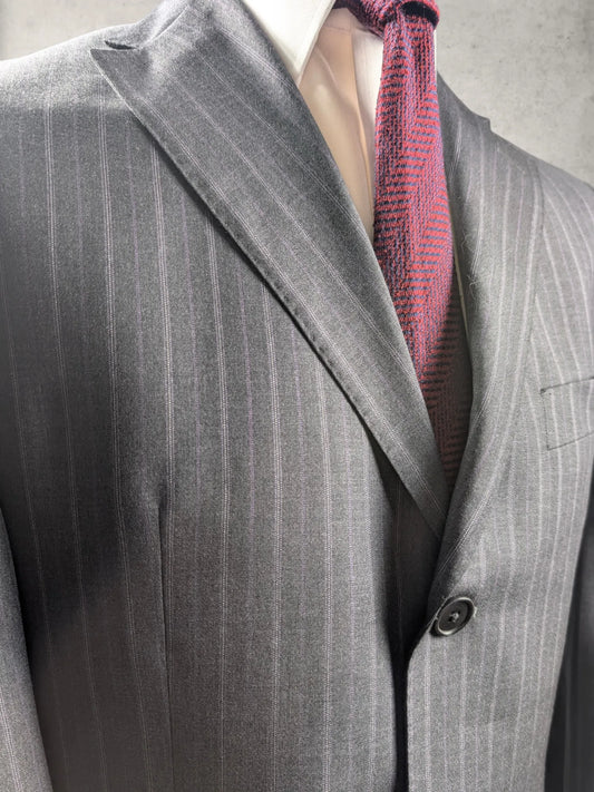 Vintage Luigi Bianchi Anzug aus Ermenegildo-Zegna-Wolle, anthrazit mit Nadelstreifen, Größe 50.