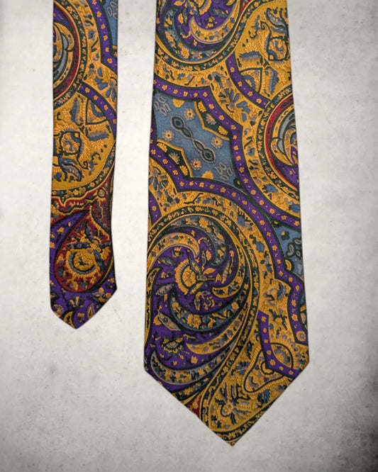 Bunte Seidenkrawatte von Stefano Ricci per Sauro Marroni mit tollem Ornament Design