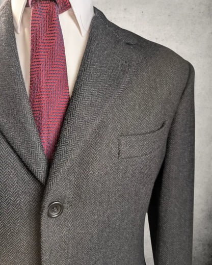 Vintage Herrensakko von Brooksfield mit Herringbone Muster in anthrazit