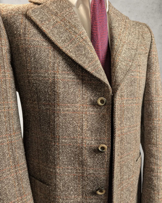Braunes Herrensakko von Lebole mit Herringbone Muster