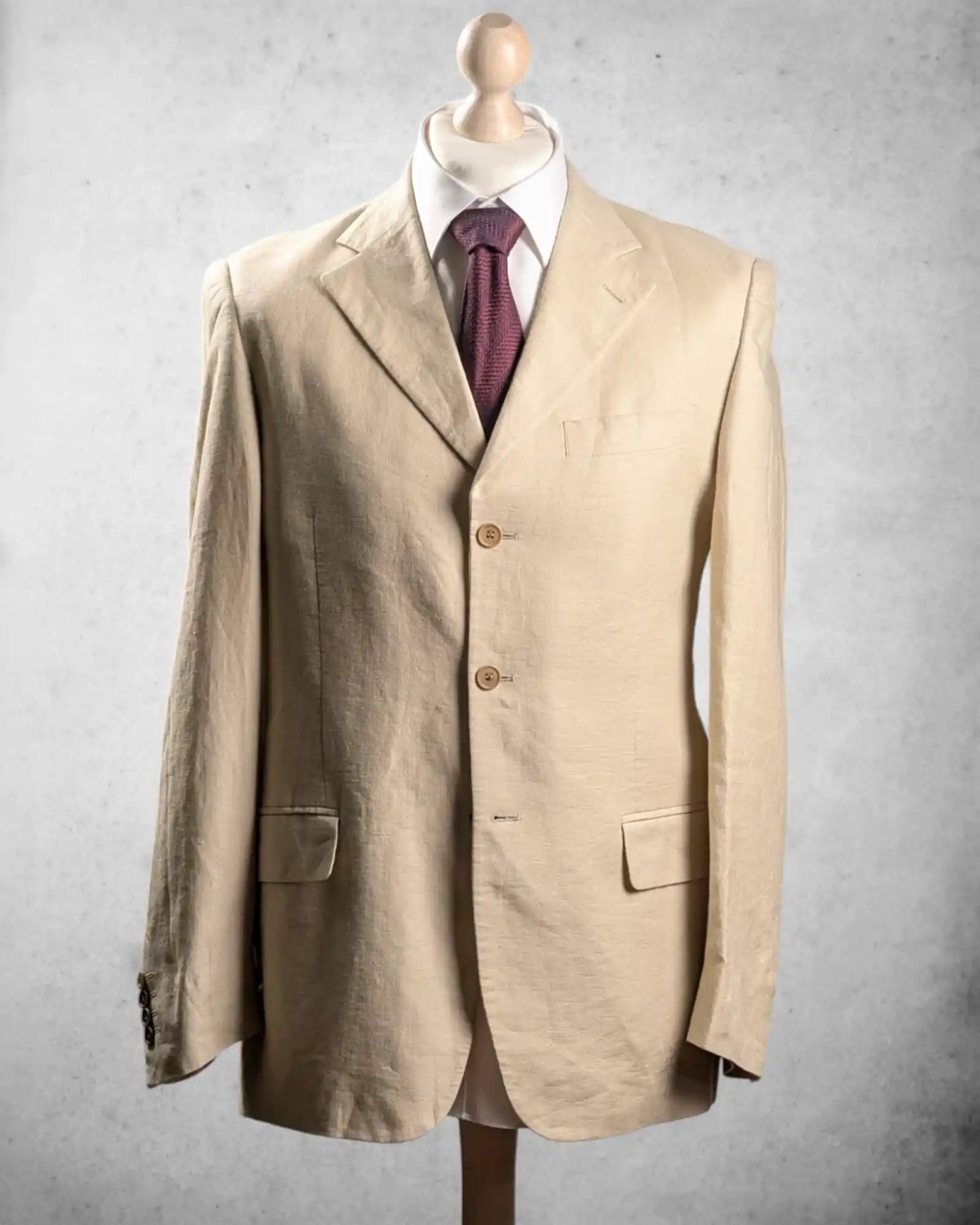 Herrensakko aus reinem Leinen in Beige