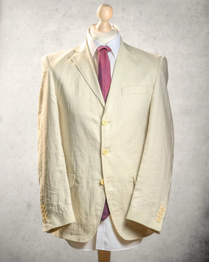 Cremefarbenes Sommersakko für Herren aus reinen Leinen
