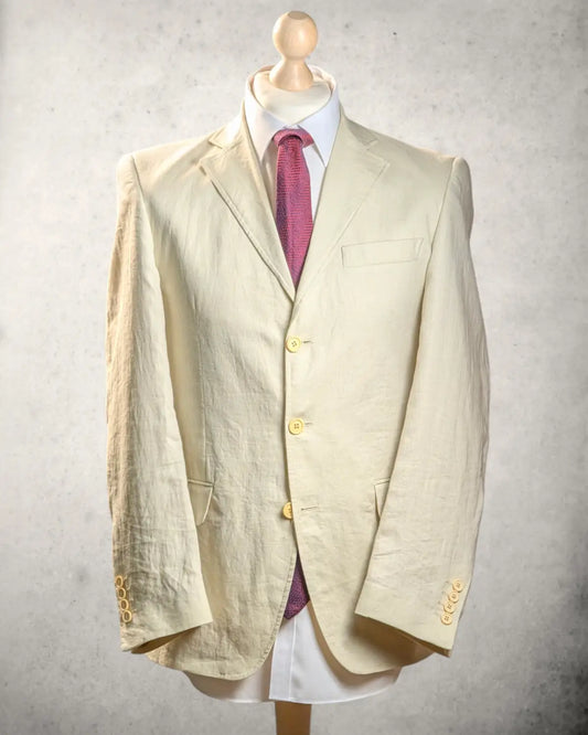 Cremefarbenes Sommersakko für Herren aus reinen Leinen