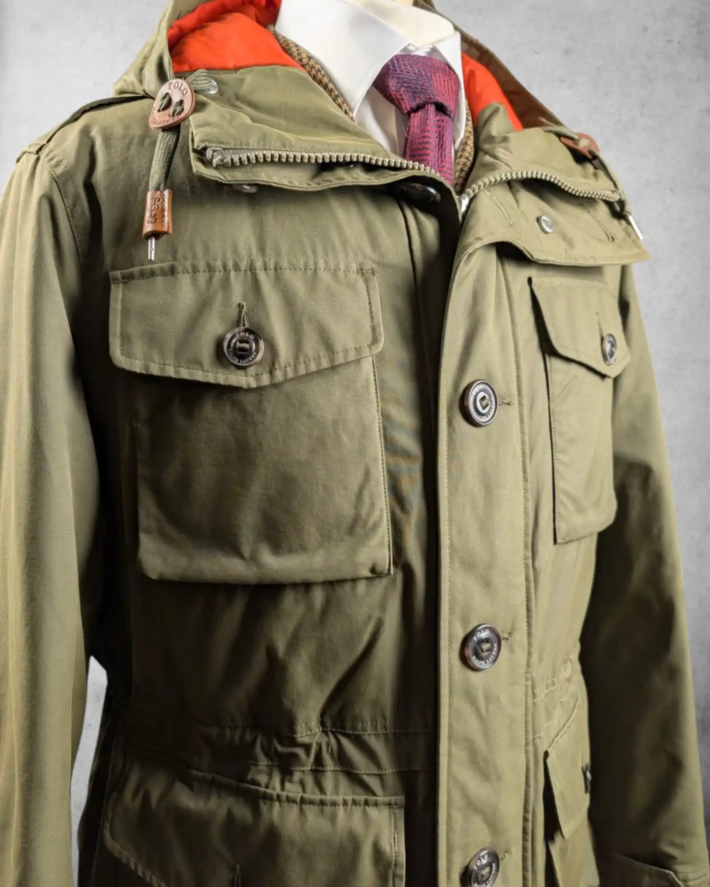 Detailaufnahme von Polo Ralph Laurens Daunenfeldjacke