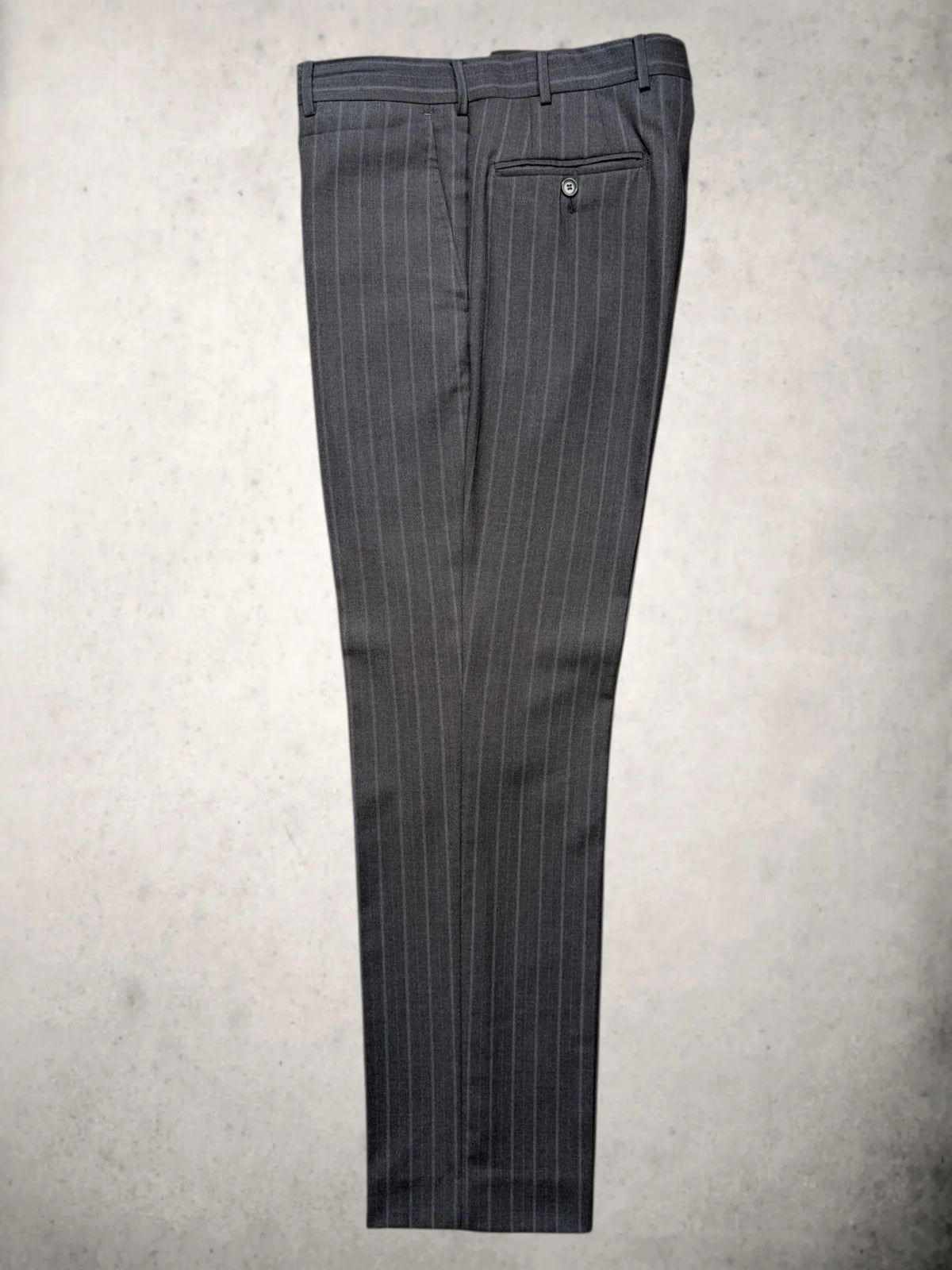 Vintage Luigi Bianchi Anzughose aus Ermenegildo-Zegna-Wolle, anthrazit mit Nadelstreifen, Größe 50.