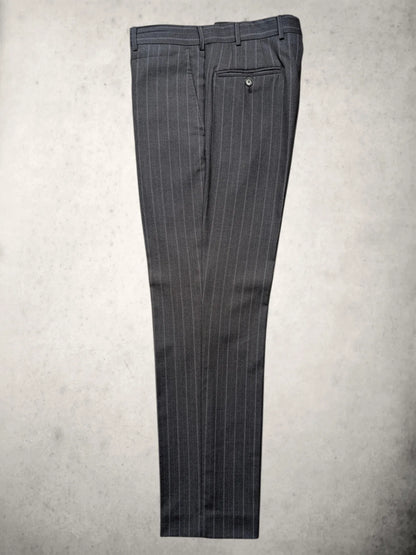 Vintage Luigi Bianchi Anzughose aus Ermenegildo-Zegna-Wolle, anthrazit mit Nadelstreifen, Größe 50.