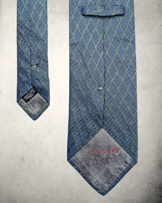 Blau schimmernde Prochownik Seidenkrawatte