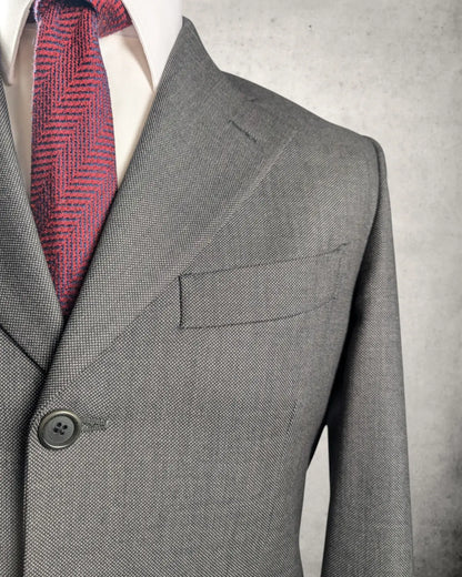 Reversansicht der Sharkskin-Webstruktur (Haikon) aus 100% Schurwolle von Vitale Barberis Canonico.