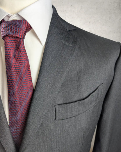 Revers eines Su Misura Herrensakkos in Anthrazit aus Tollgeno 1900 Wolle