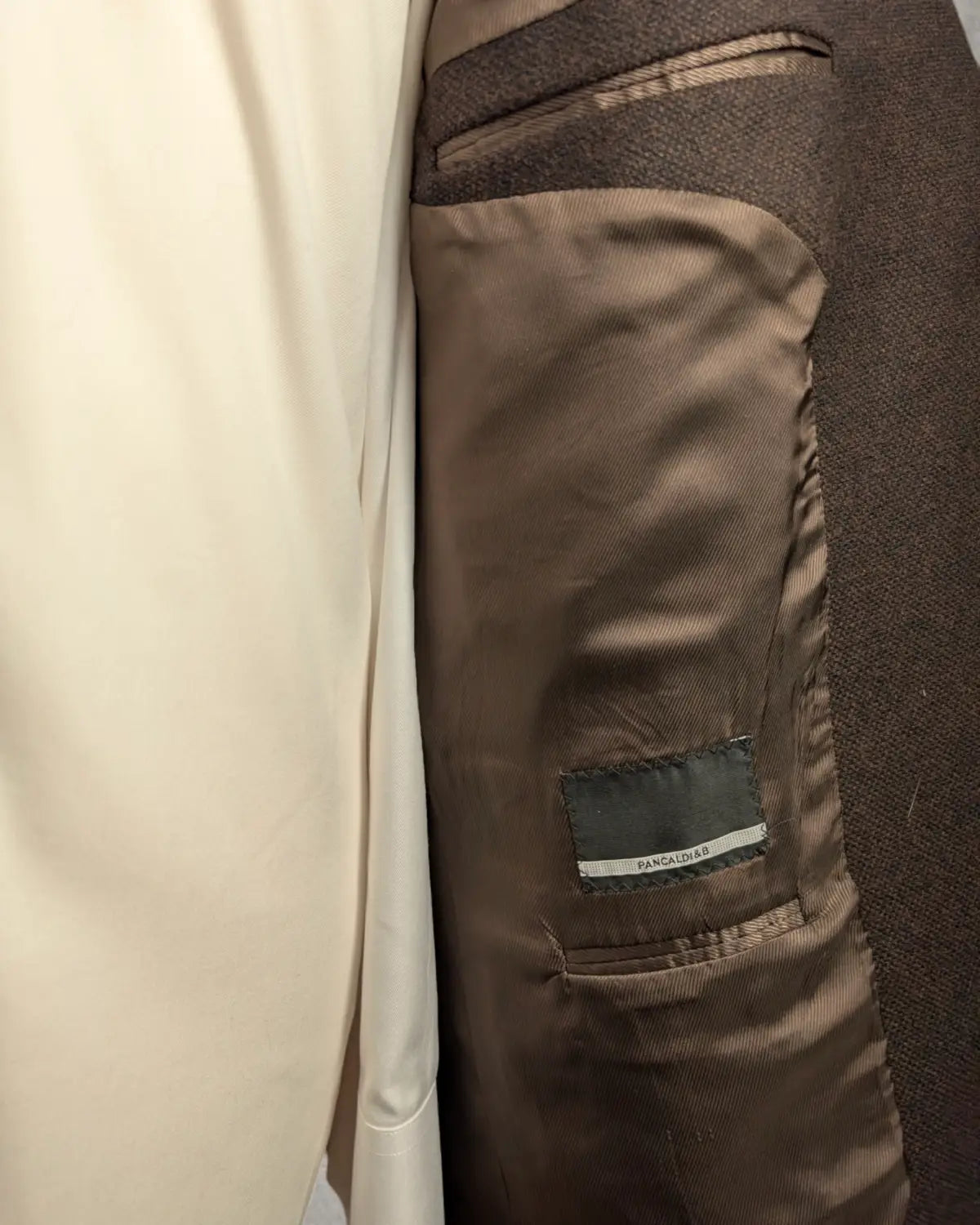 Viskose-Innenfutter mit Pancaldi & B Schriftzug und Innentasche
