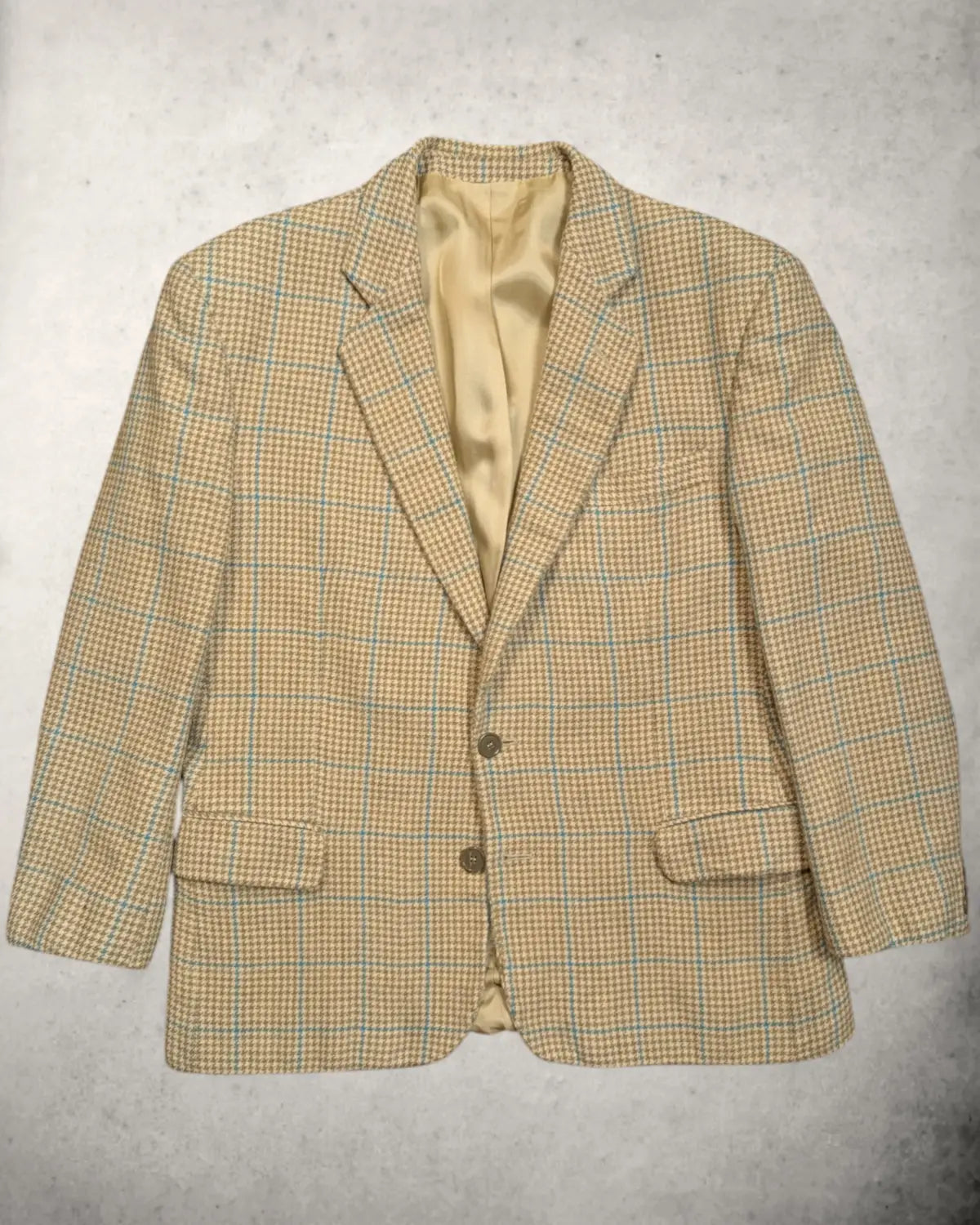 Herrensakko von Tailor aus reiner Wolle von Lanificio Fedora mit windowpane Muster. Größe 50 (gekürzt)