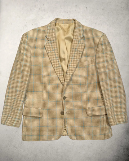 Herrensakko von Tailor aus reiner Wolle von Lanificio Fedora mit windowpane Muster. Größe 50 (gekürzt)