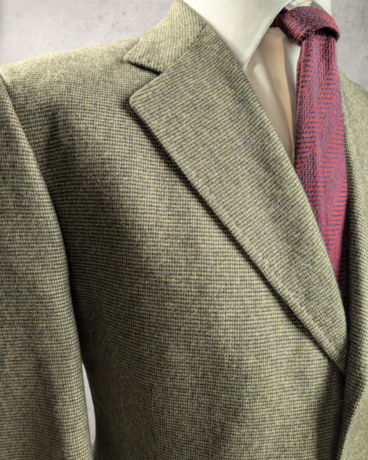 Braunes Kaschmir Sakko für Herren mit Gerstenkorn Muster