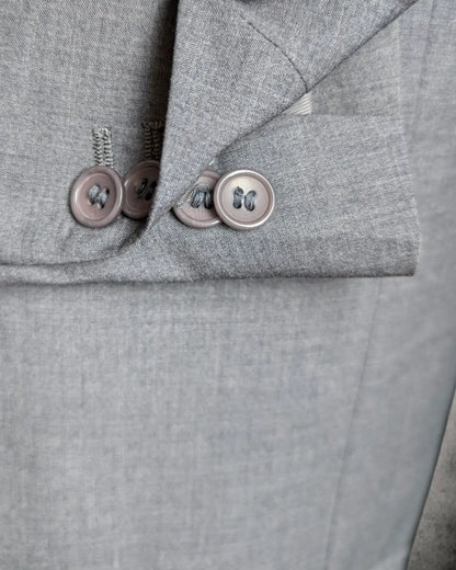 working cuffs  Sakko in grau ausTasmanian 100s Stoff